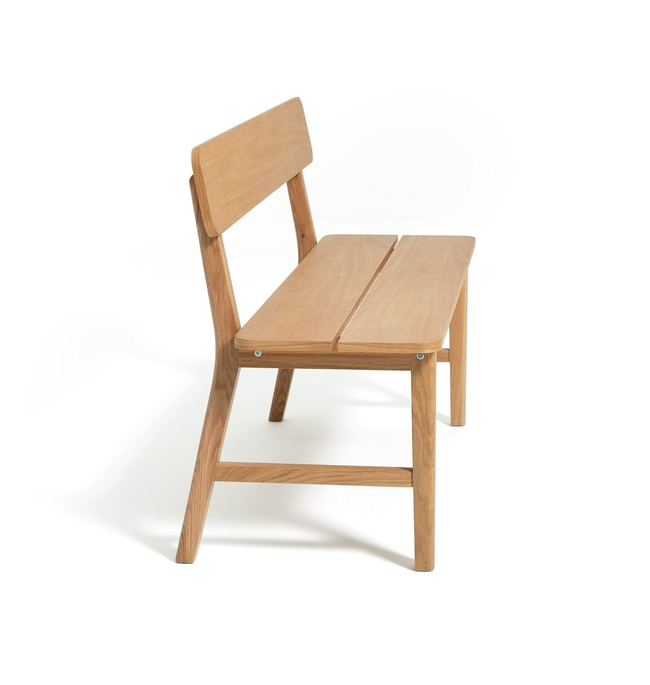 Nel Wood Veneer Dining Bench - Oak | Oak finish bench