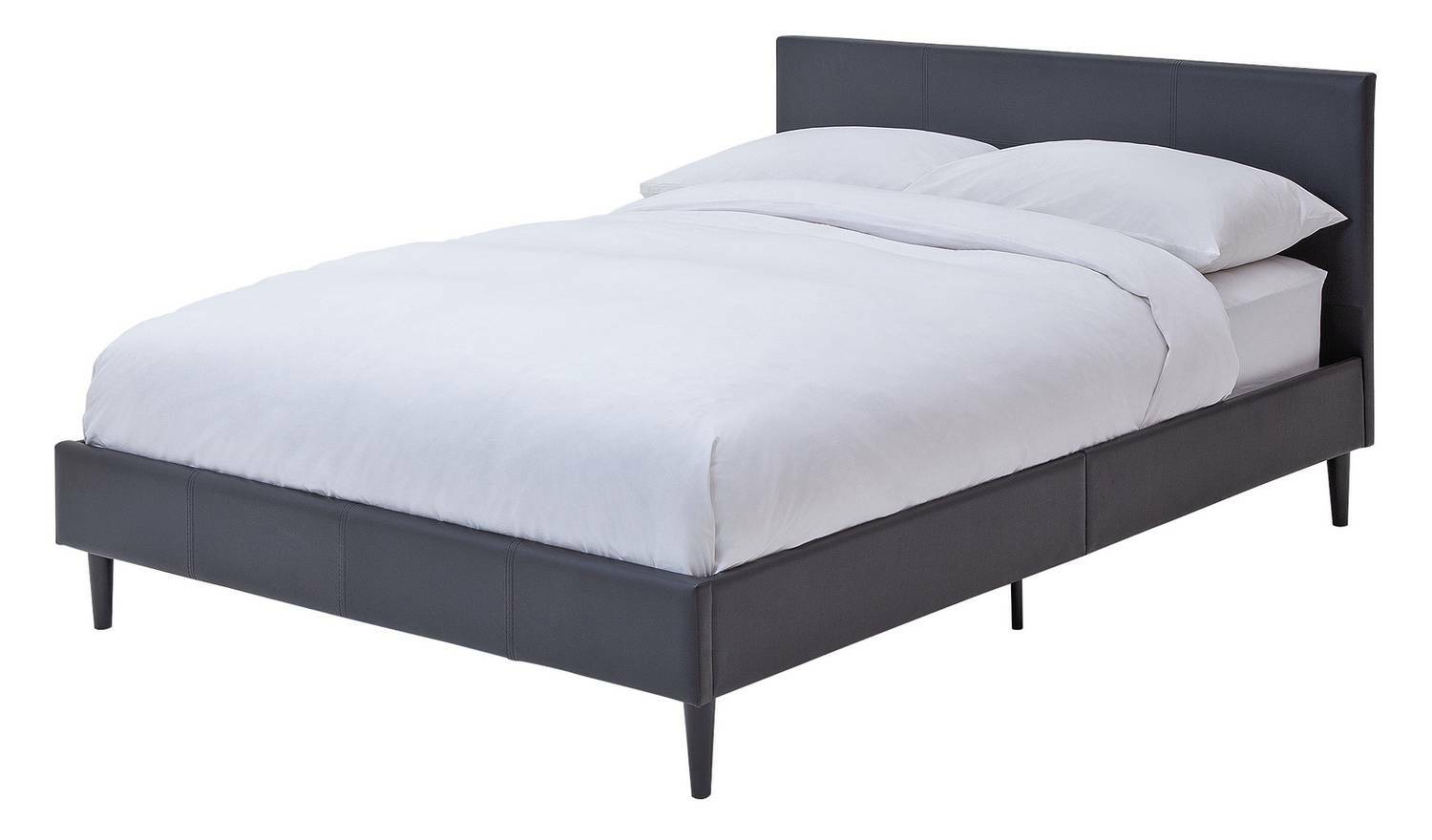Home Skylar Double Bed Frame - Black | Metal Bed Frame for Bedroom or Guest Room