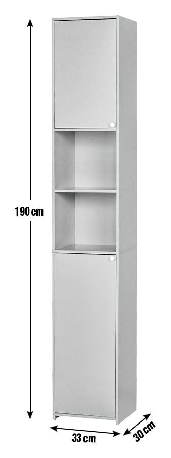Home Prime Tallboy - White | Tall Storage Cabinet for Bathroom Bedroom Organizer
