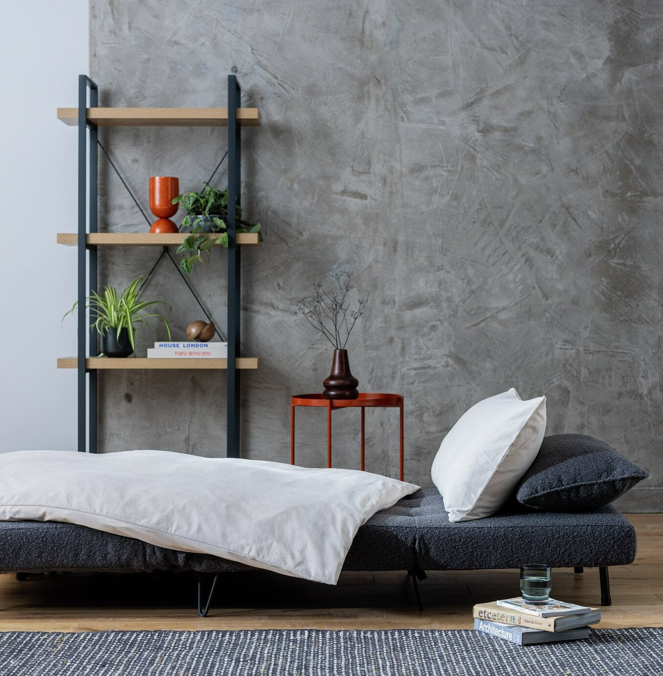 Roni Fabric Small Single Chair Bed -Grey