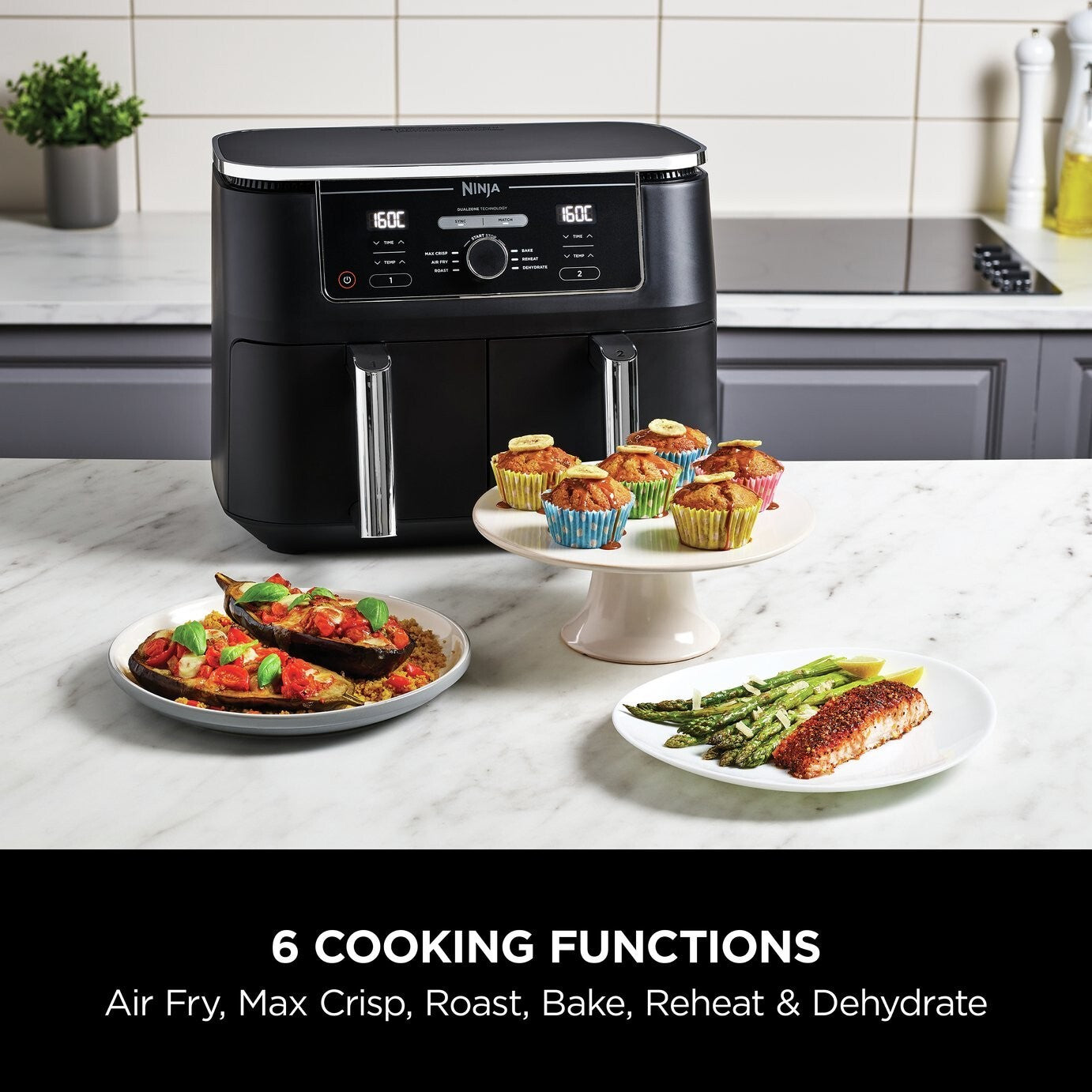 Ninja Foodi MAX Dual Zone AF400UK 9.5L Air Fryer - Black ( B Grade 43368 )