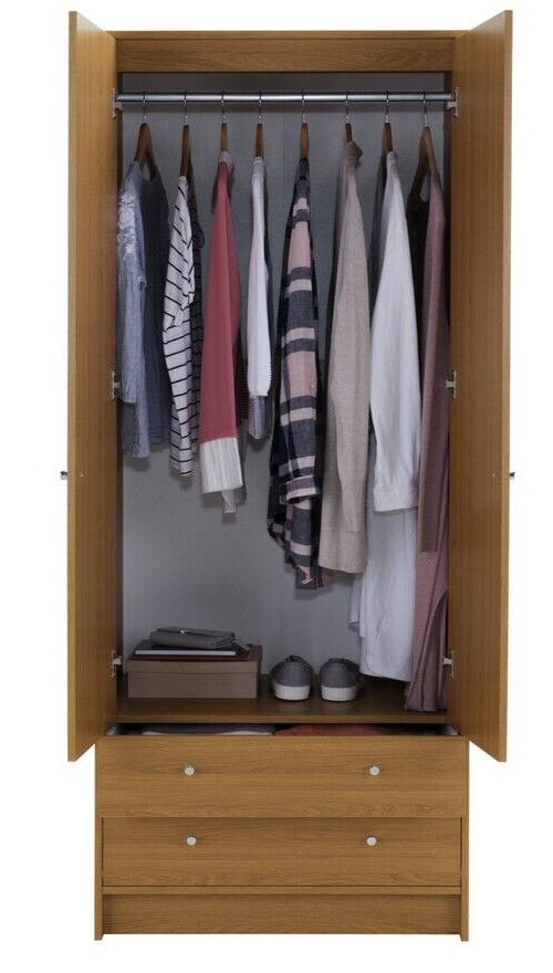 Malibu 2 Door 2 Drawer Wardrobe - Oak Effect ( B Grade )