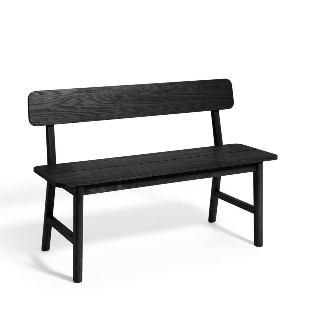 Habitat Nel Wood Veneer Dining Bench - Black | Modern Dining Bench Wood Veneer