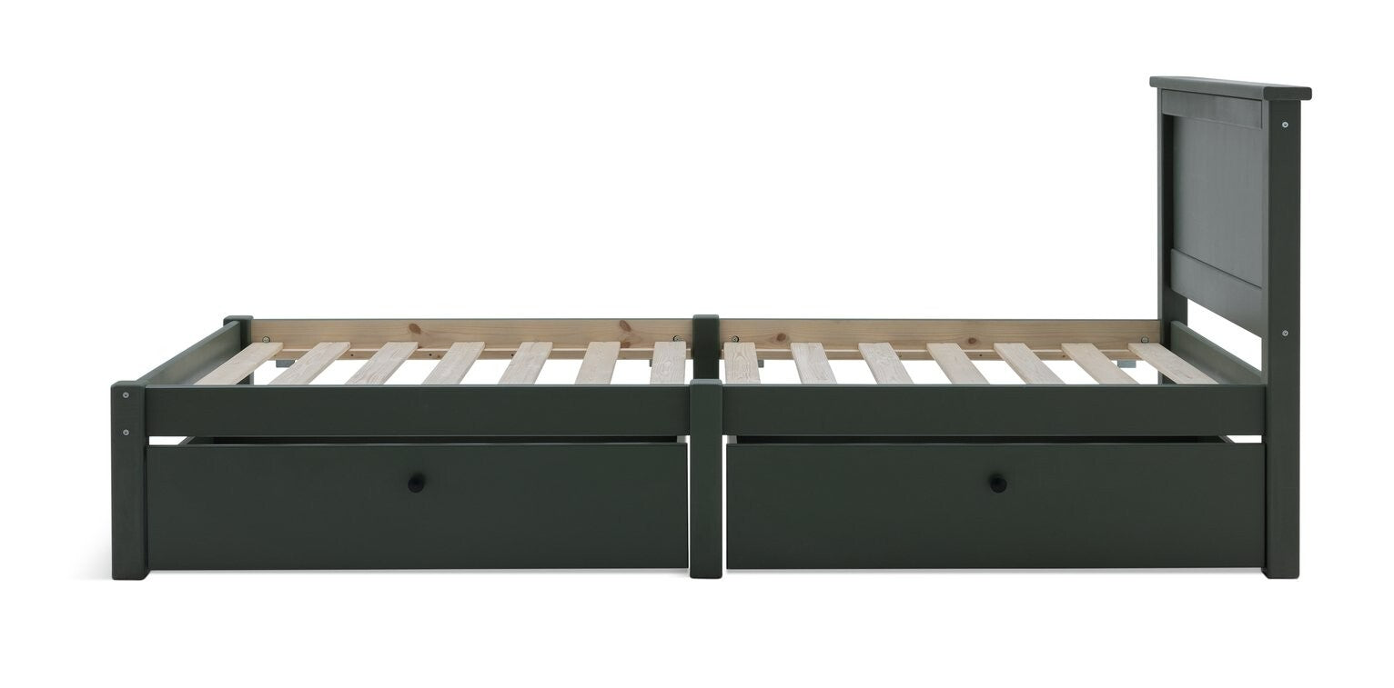 Habitat Brooklyn Single Bed Frame and Drawer - Green | Modern Bedroom Kids Room
