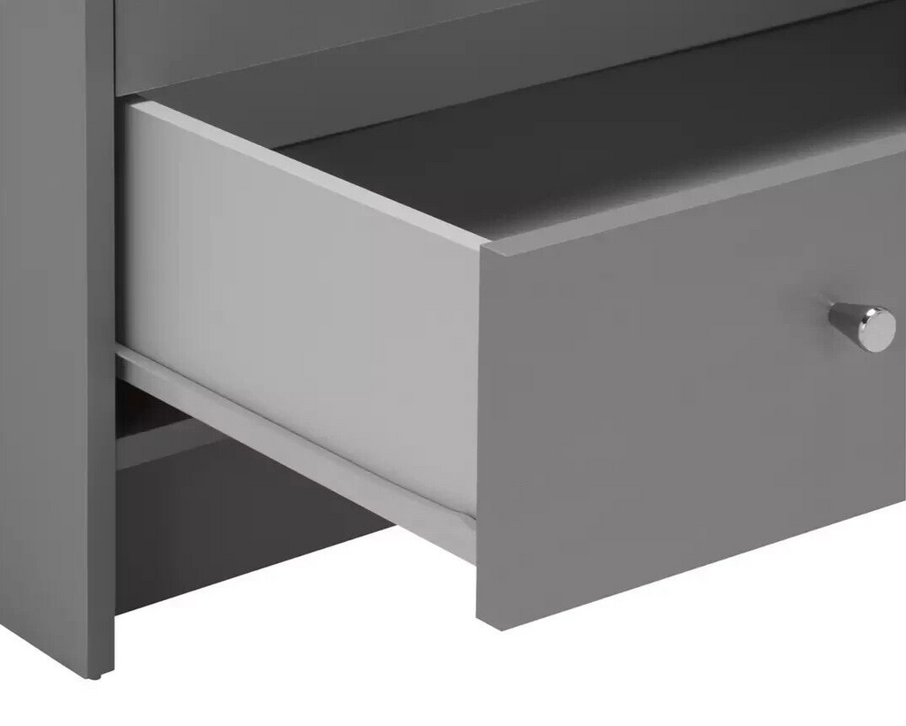 Malibu 2 Door 2 Drawer Wardrobe - Grey |Bedroom Storage Unit for Clothes & Shoes