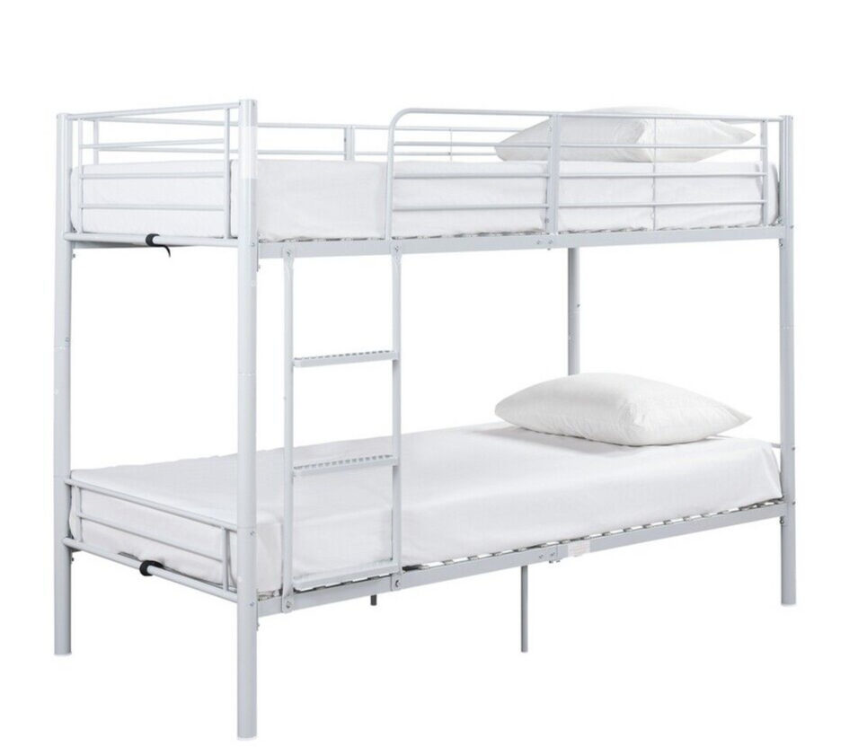 Home Mason Take Home Today Metal Bunk Bed White | Sturdy Space Saving Bed Kids