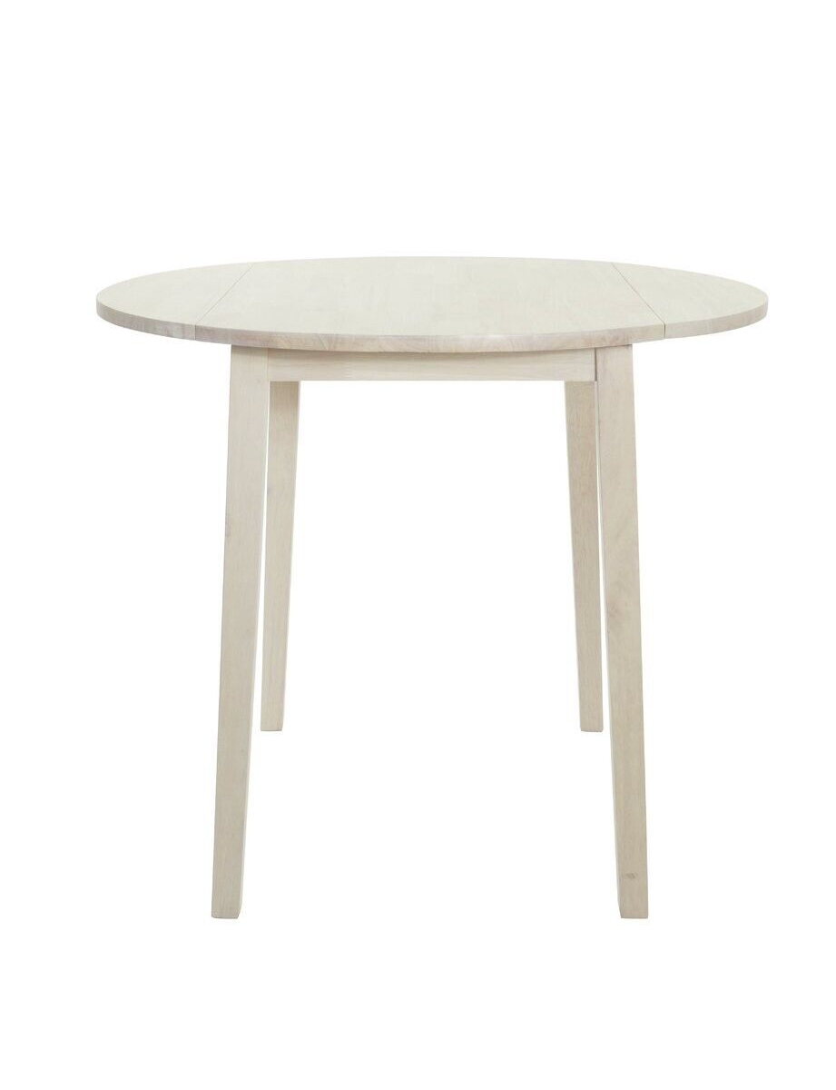 Habitat Kendal Round Solid Wood Drop Leaf Table - White Ash
