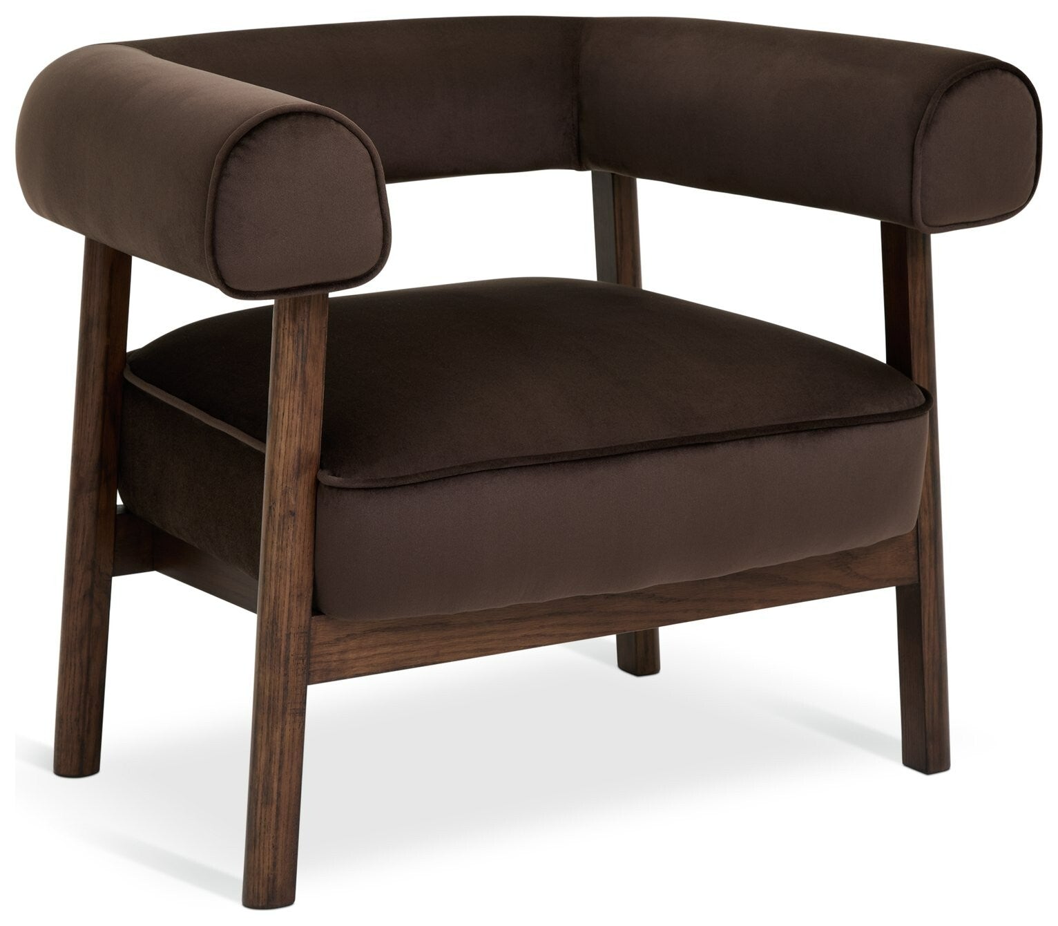Elio Velvet Chair - Brown