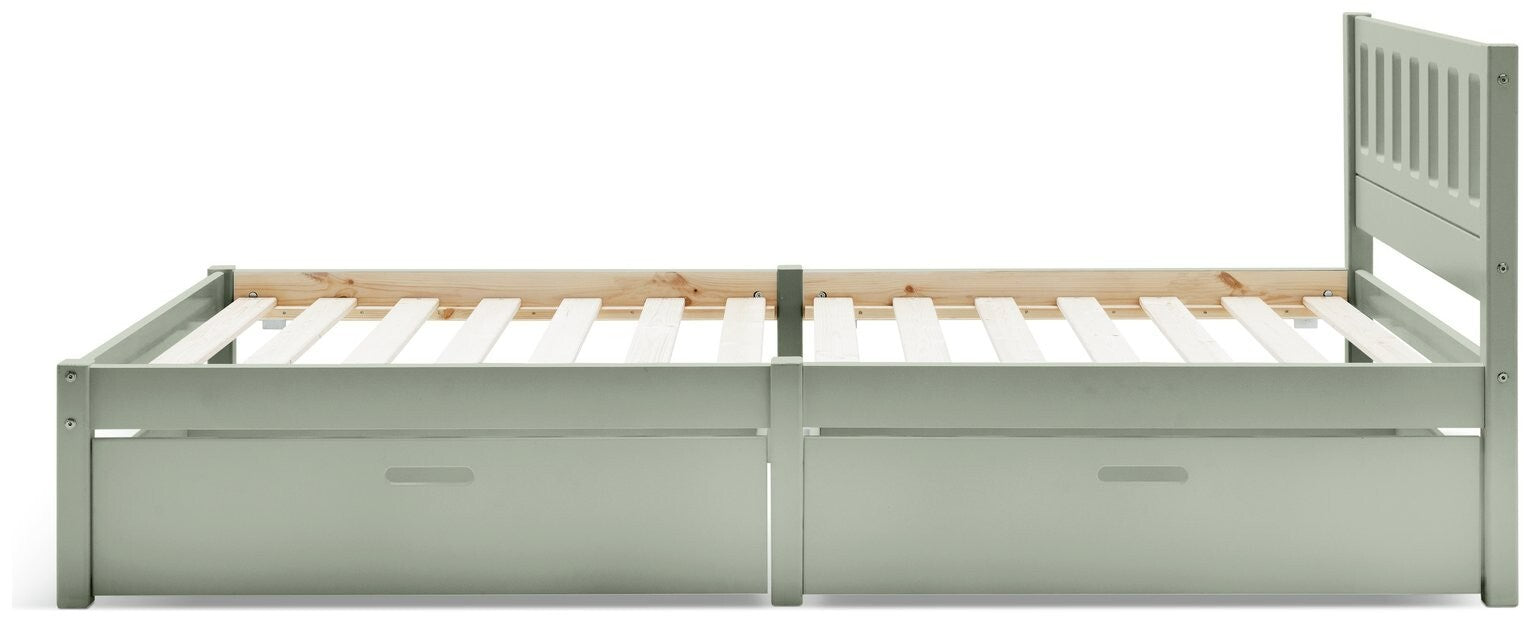 Kids Ronnie Single Bed with Drawers - Green