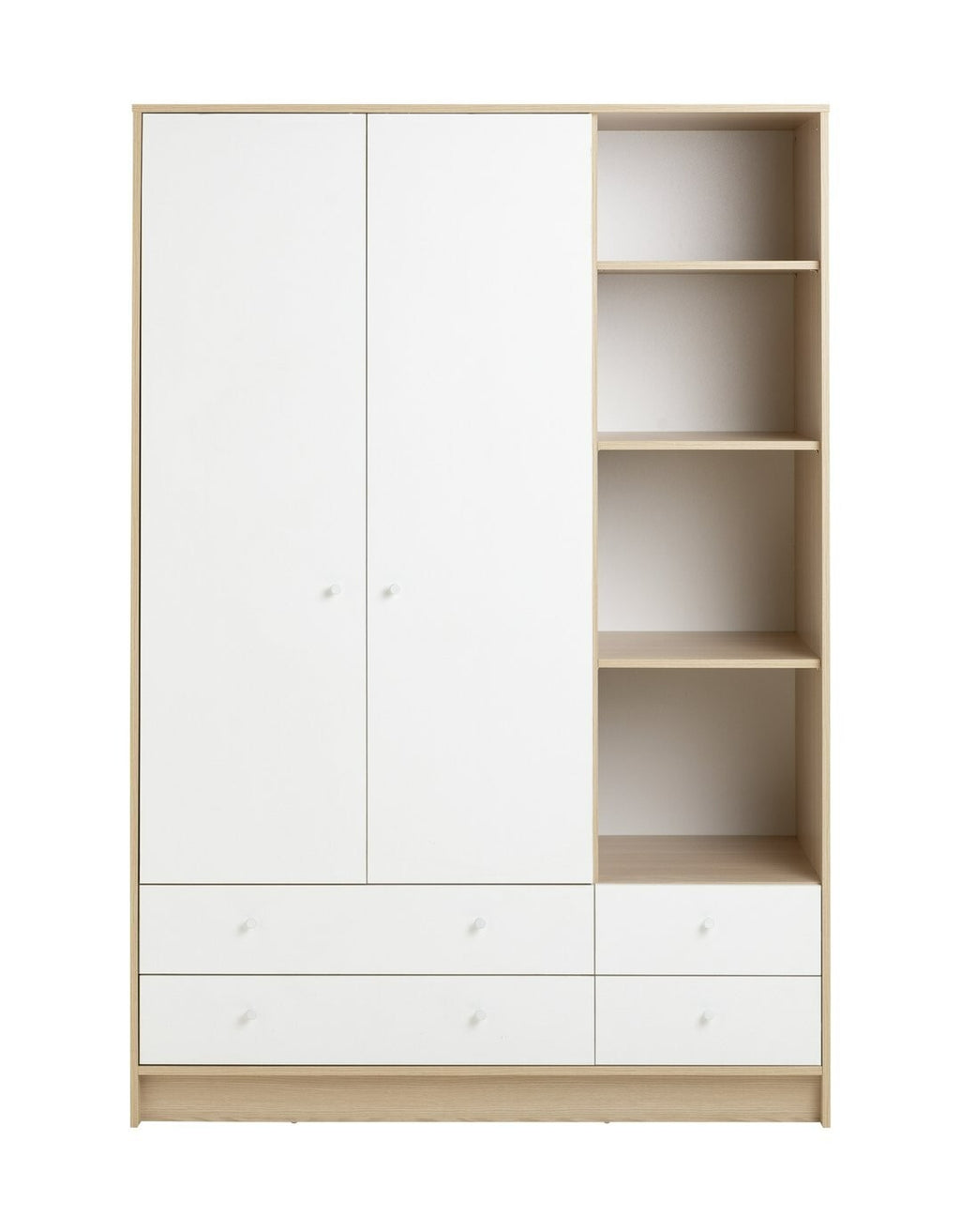 Kids Malibu 2 Door 4 Drawer Wardrobe - White