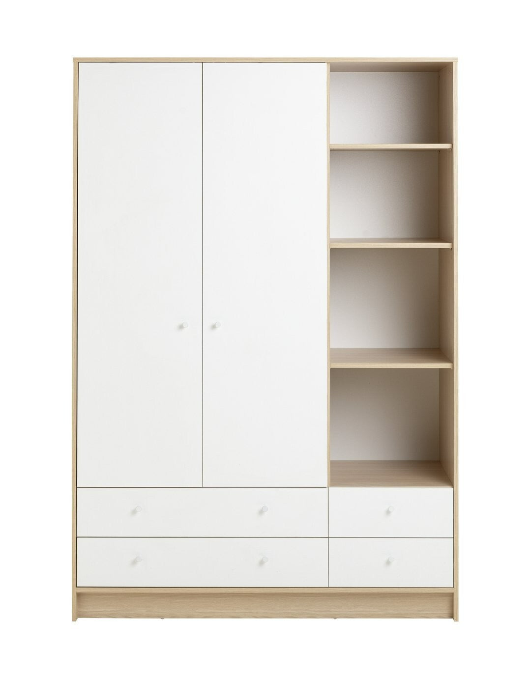 Kids Malibu 2 Door 4 Drawer Wardrobe - White