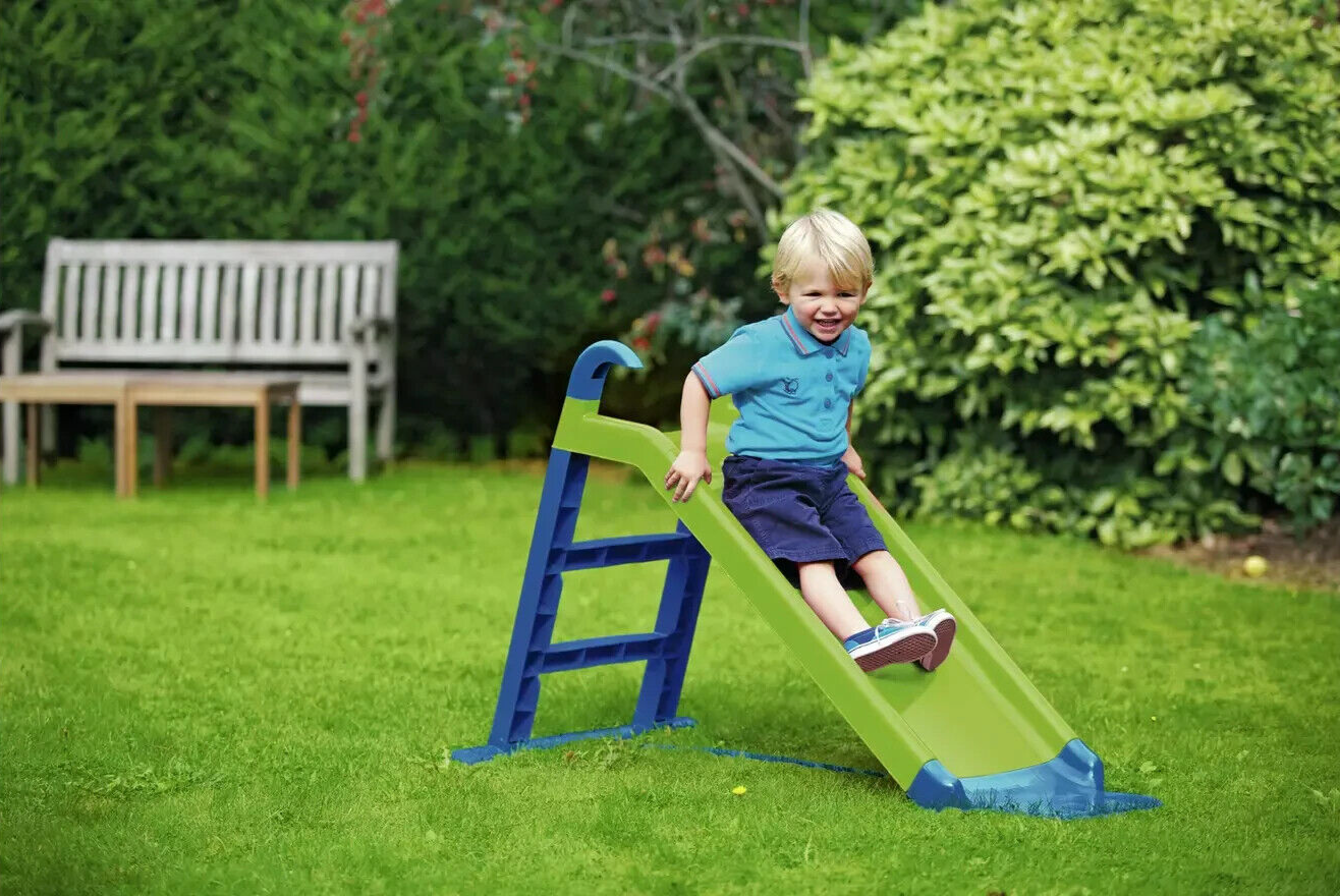 Chad Valley 4ft Kids Garden Slide Green Blue | Outdoor Play Toy for Children