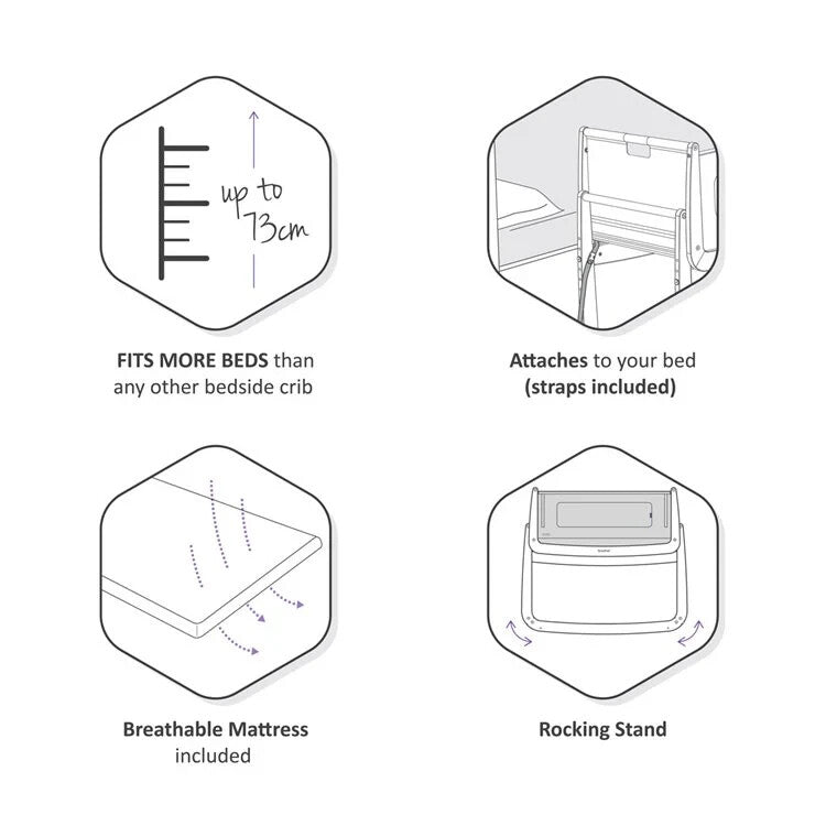 SnuzPod 4 Bedside Crib - Natural