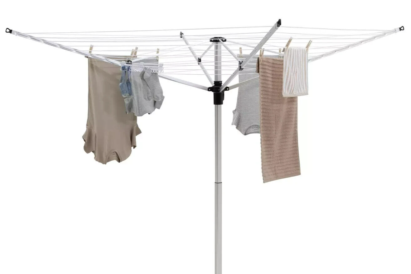 Home Telescopic 50m 4 Arms Rotary Airer | Outdoor Indoor Clothes Washing Line