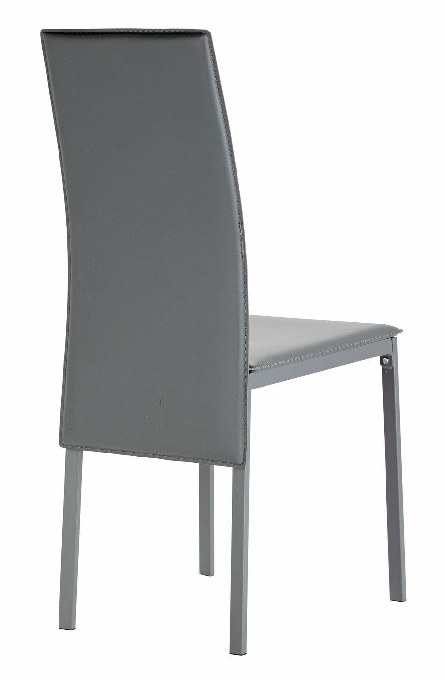 Lido Glass Dining Table & 2 Grey Chairs|Modern Dining Set Kitchen or Living Room