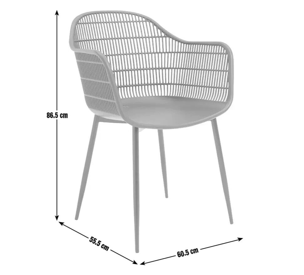 Habitat Serpa Set of 2 Plastic Garden Chairs - Black