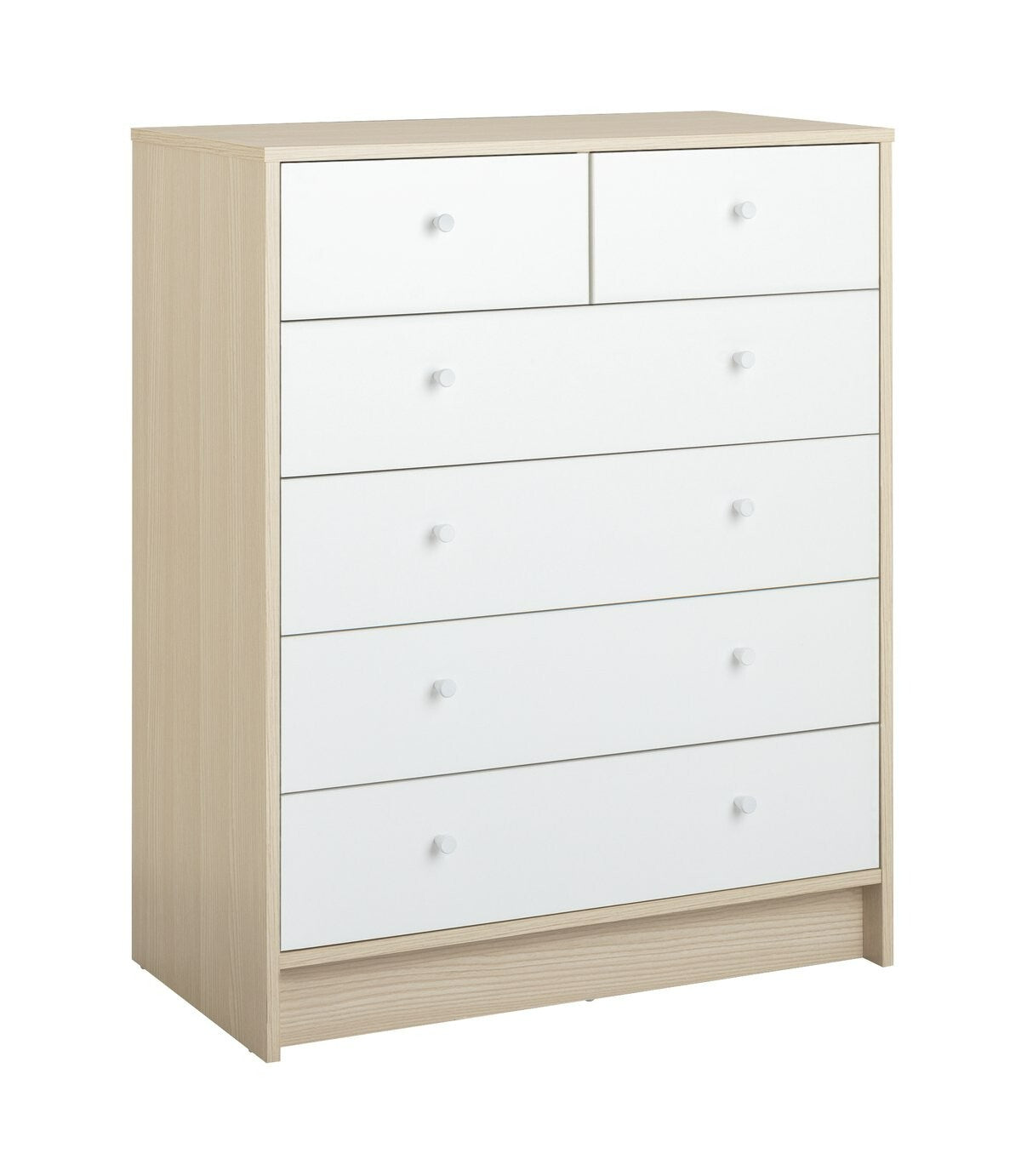 Kids Malibu 4+2 Drawer Chest - White & Acacia