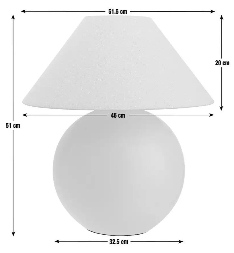 Habitat Circle 51cm Ceramic Table Lamp - Cream