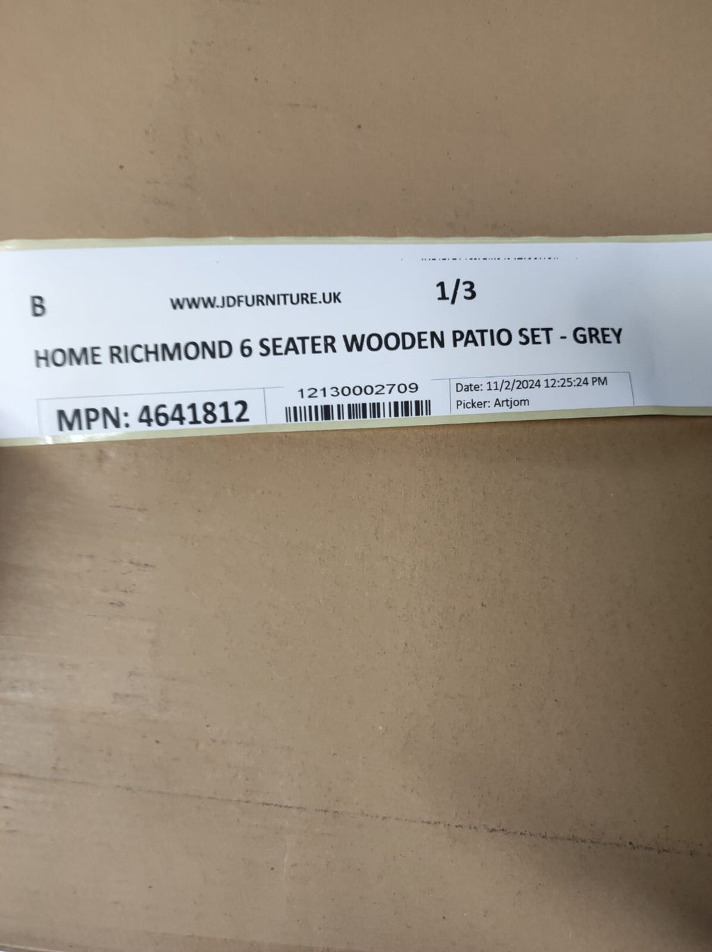 Richmond 6 Seater Wooden Patio Set - Grey ( B Grade 29488 - 29489 - 29491 )