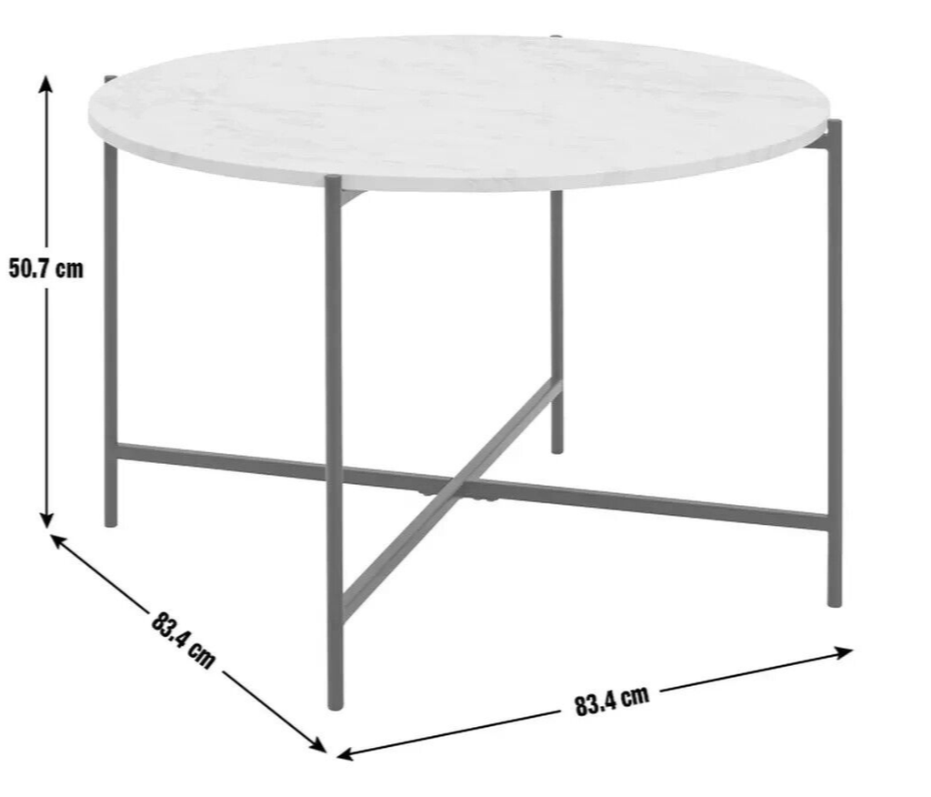 Jules Round Coffee Table - Black & White