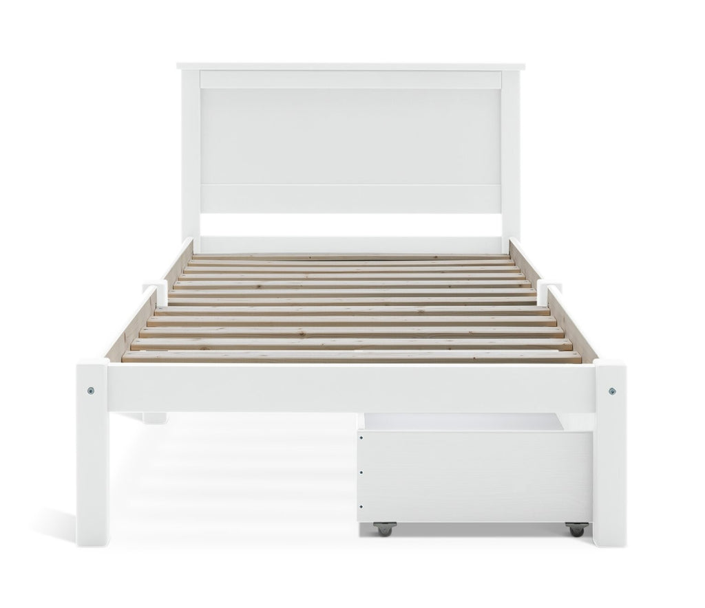 Habitat Brooklyn Single Bed Frame and Drawer - White | Wooden Bed Storage Saving