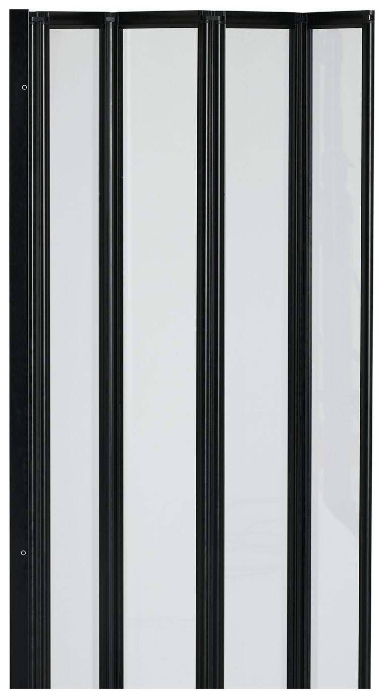 Home 3mm 4 Fold bath Screen - Black