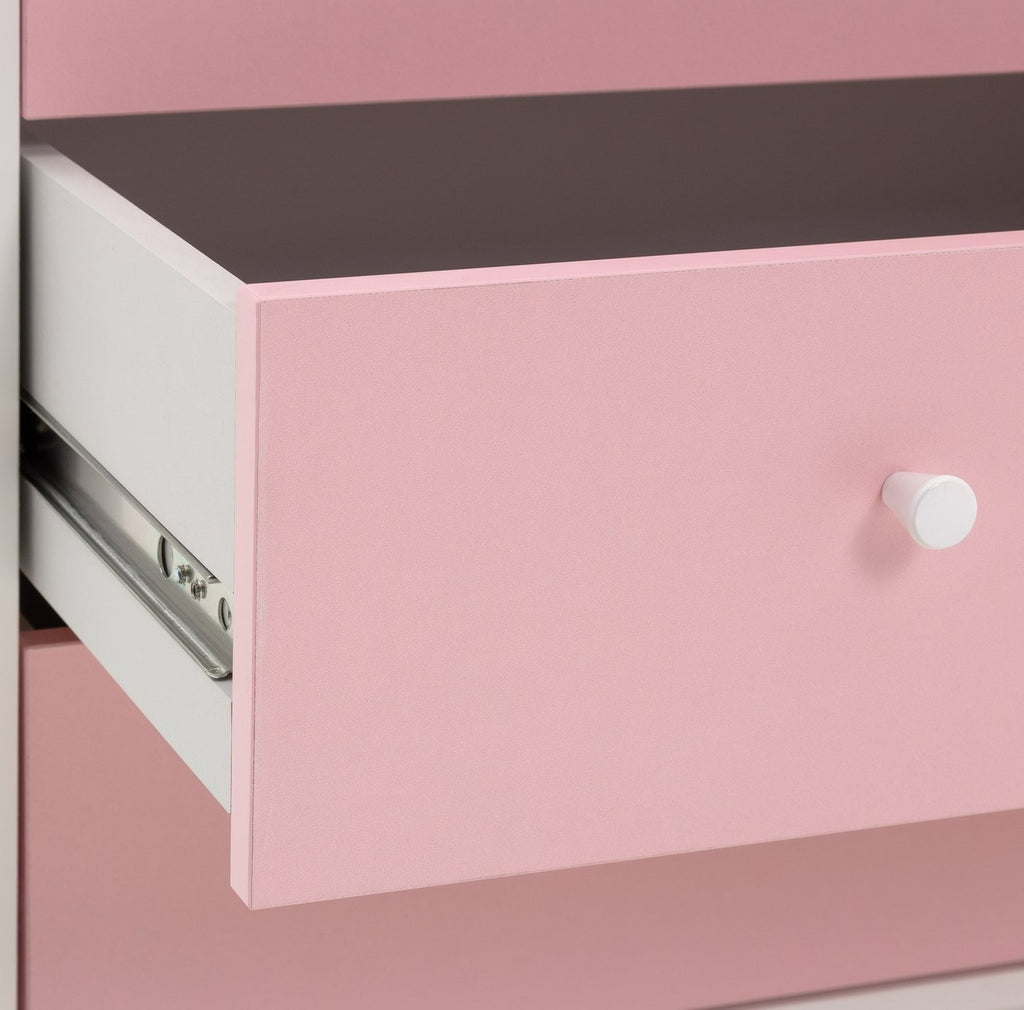 Home Kids Malibu 4+2 Chest of Drawers - Pink & White | bedroom storage for kids