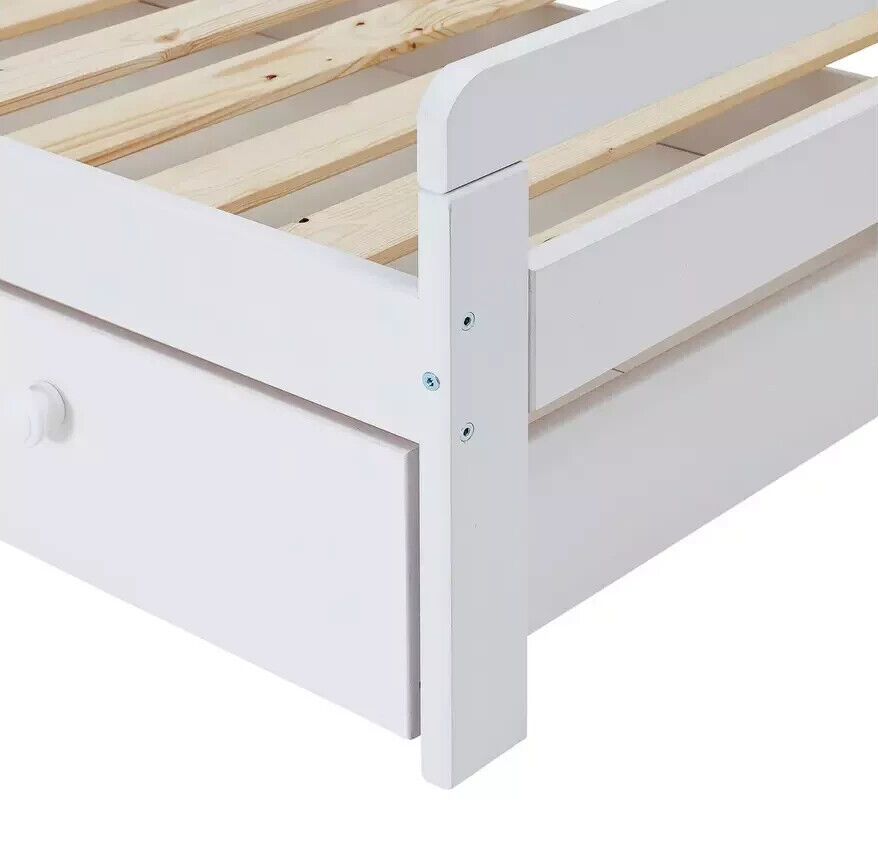 Habitat Ellis White Toddler Bed Frame with Storage | Kids Bedroom Storage Bed