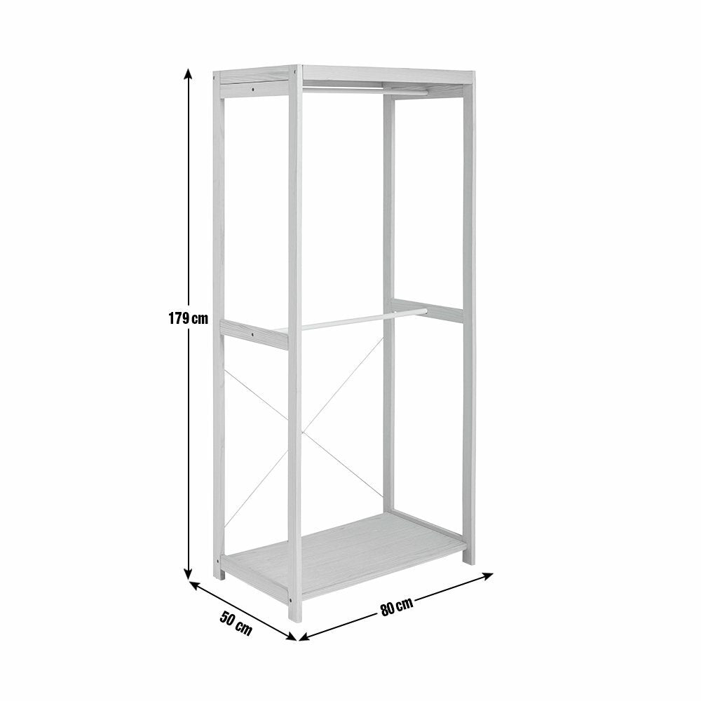 Habitat Flicka Open Double Rail Wardrobe - Pine | Storage Cabinet Bedroom Closet