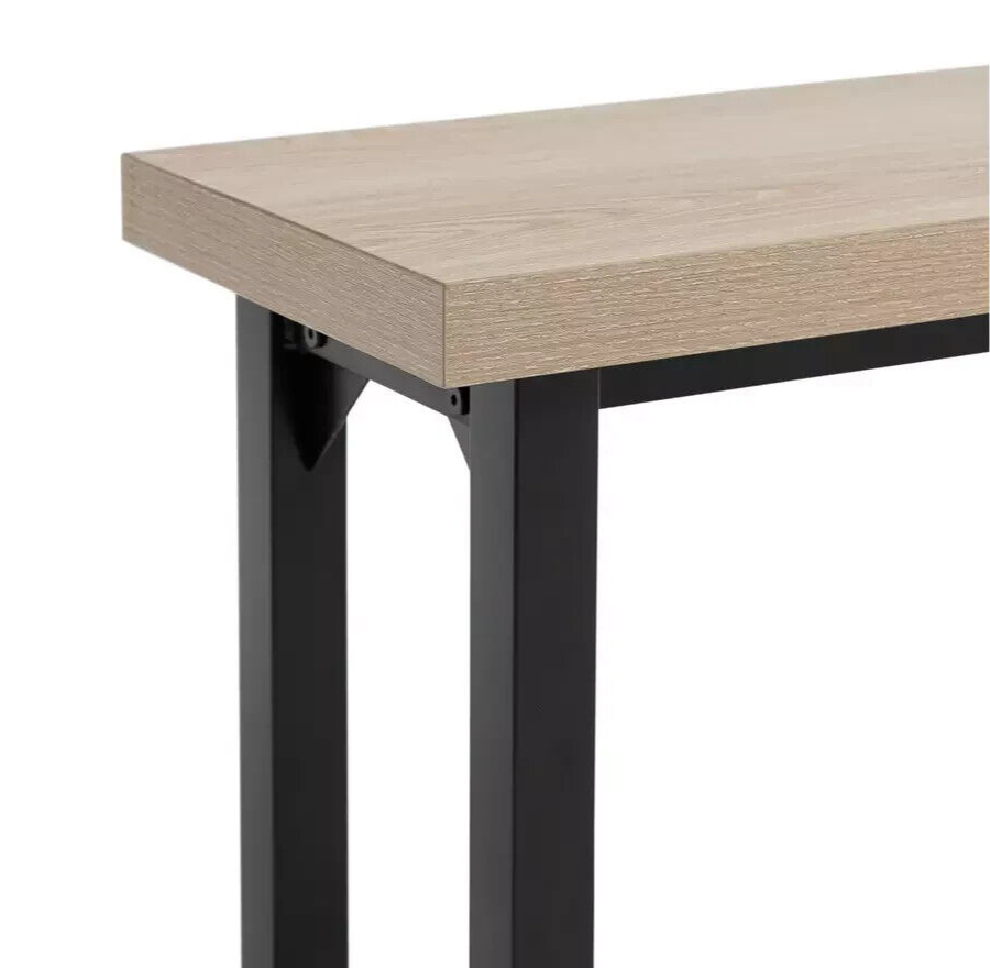 Habitat Zayn Wood Effect Dining Table & 2 Natural Benches