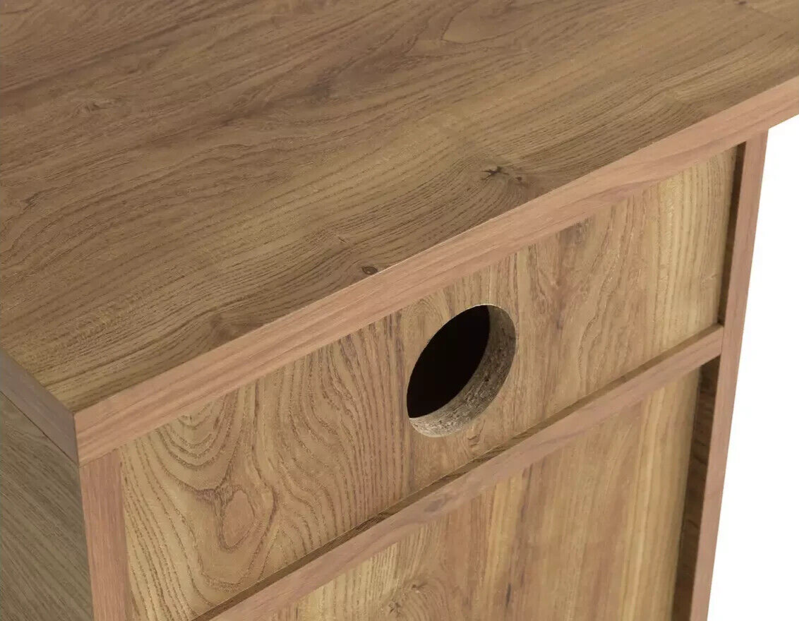 Habitat Nomad 2 Drawer Desk - Oak Effect | Home Office Desk with Storage Drawers