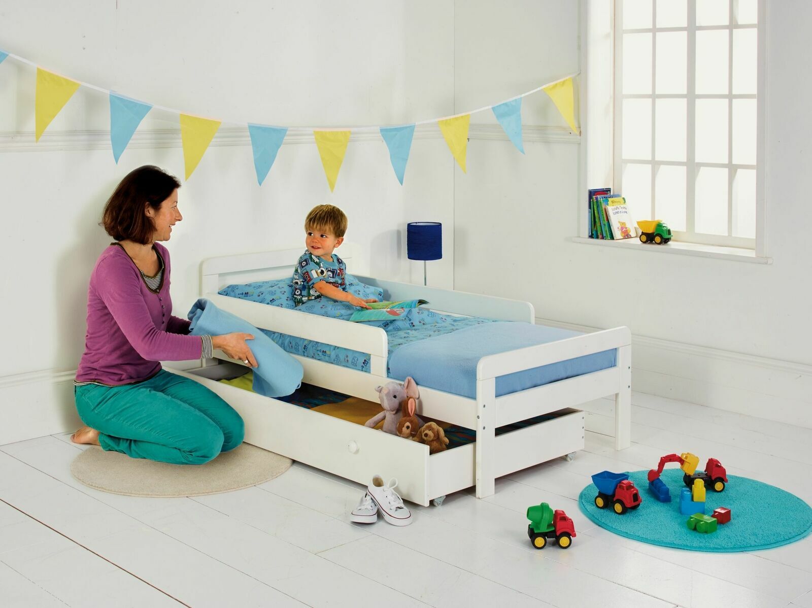 Habitat Ellis White Toddler Bed Frame with Storage | Kids Bedroom Storage Bed
