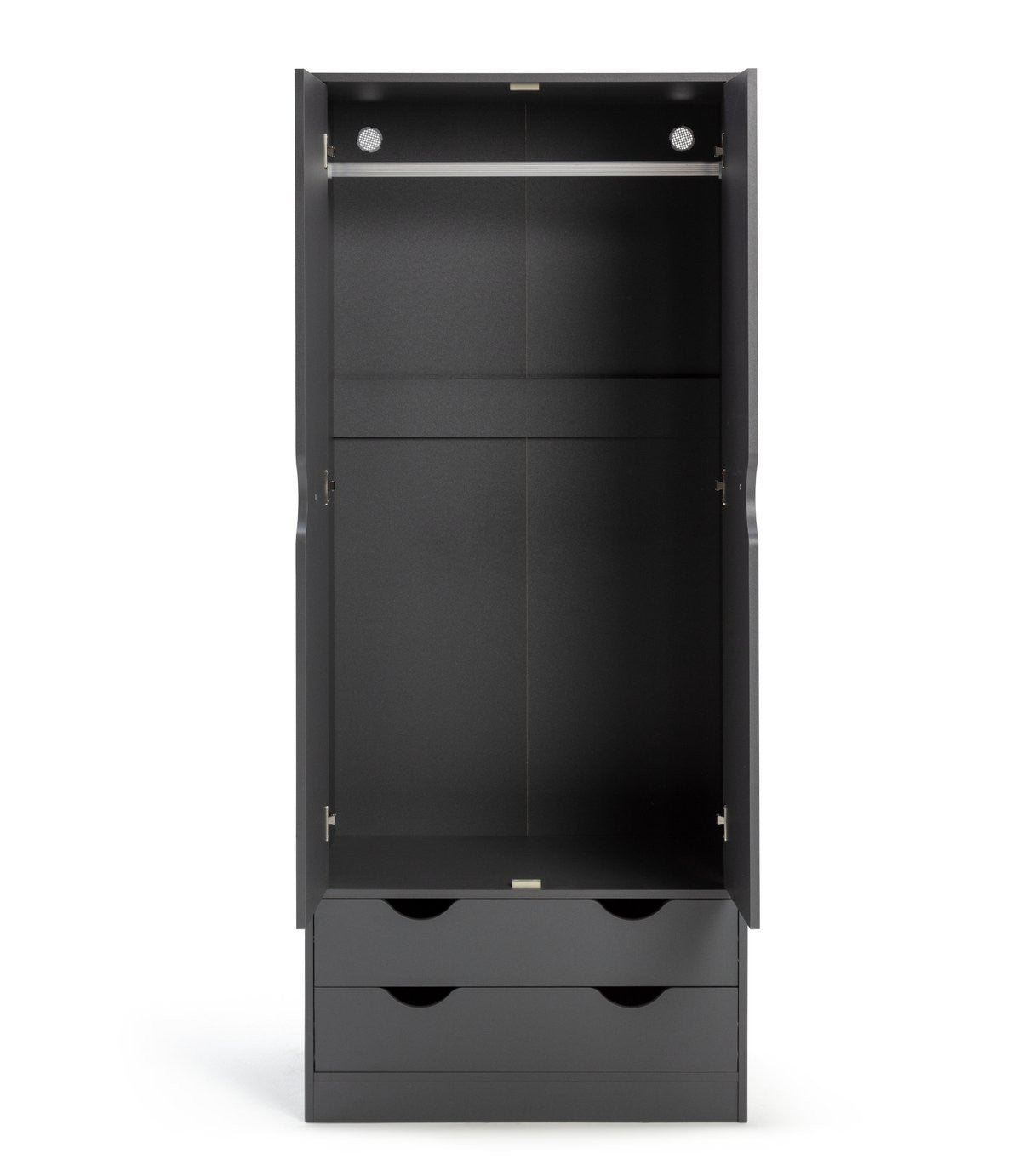 Pagnell 2 Door 2 Drawer Wardrobe - Grey | compact wardrobe