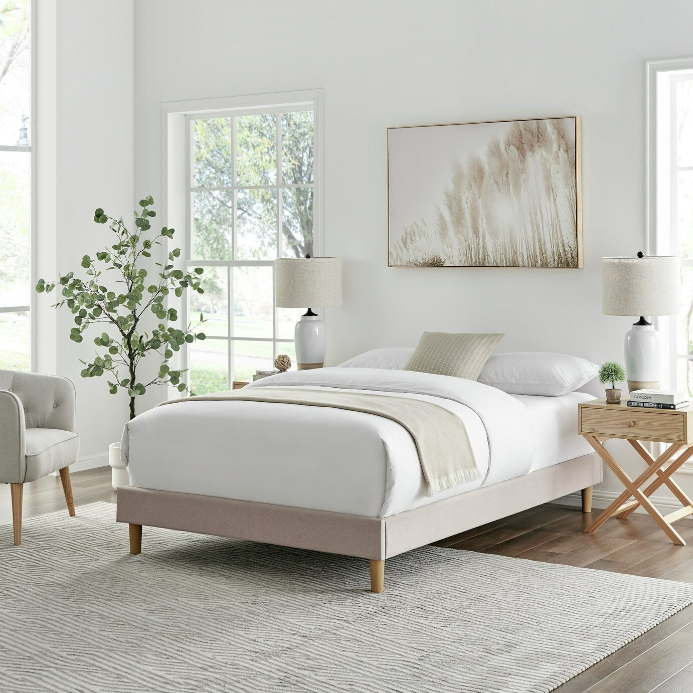 Home Arthur Platform Double Bed Frame - Natural
