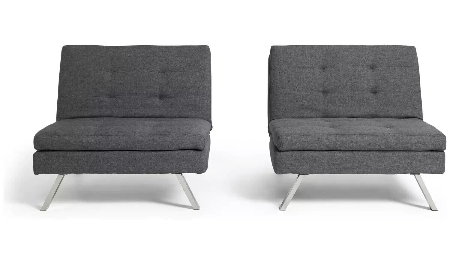 Home Duo Fabric 2 Seater Clic Clac Sofa Bed - Charcoal | Living Room Furniture