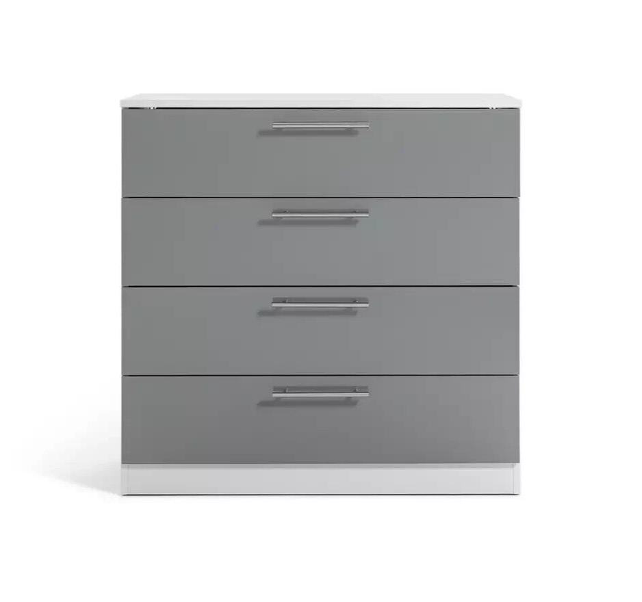 Habitat Munich 4 Drawer Chest - Grey Gloss