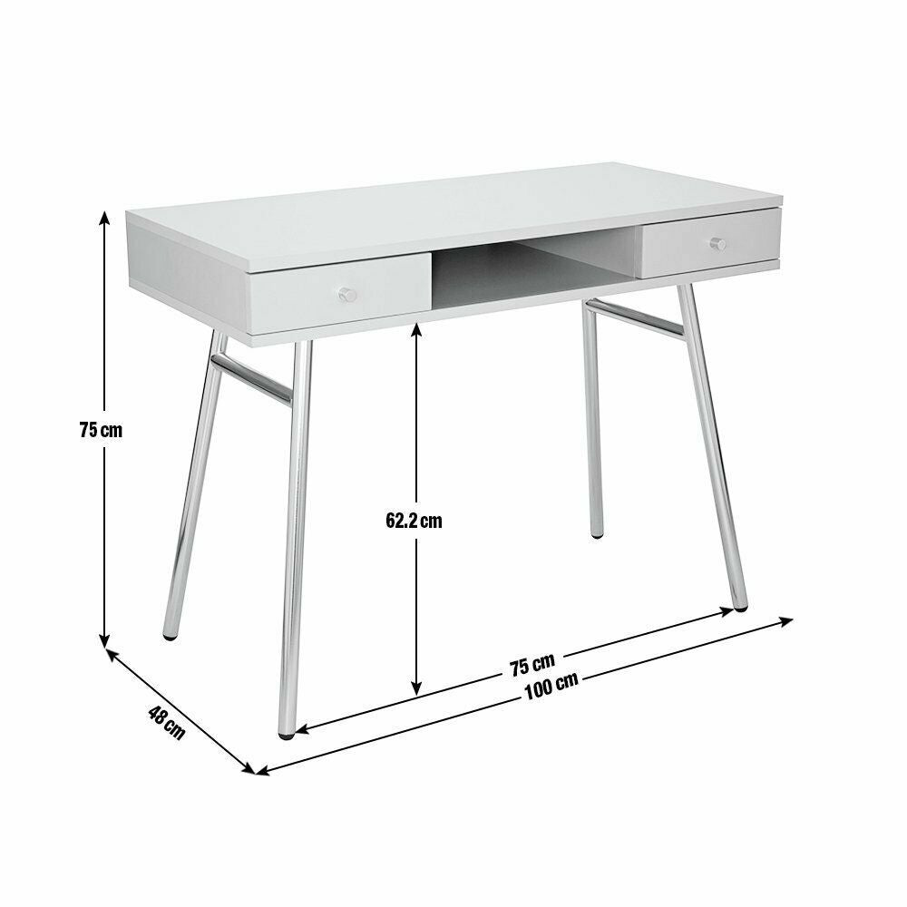 Habitat Valence Office Desk - Grey and Rose Gold | Home Office Desk with Storage