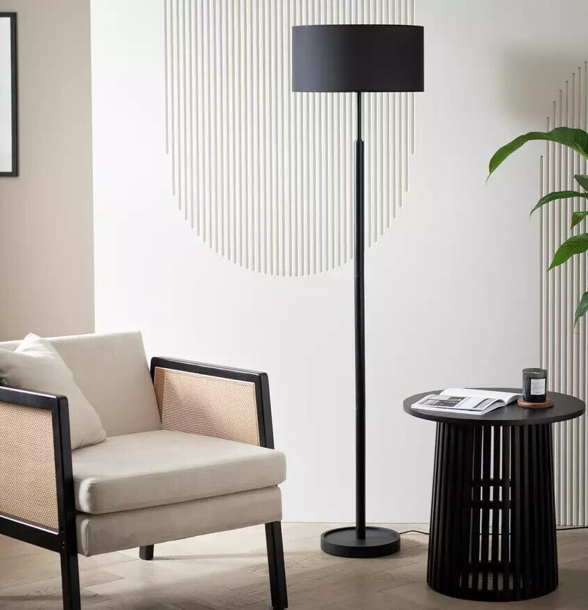 Home Gloss Stick Floor Lamp Black | Modern Tall Standing Light for Living Room