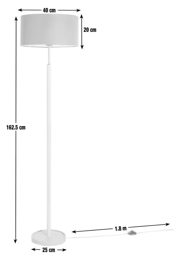 Gloss Stick Floor Lamp - Grey