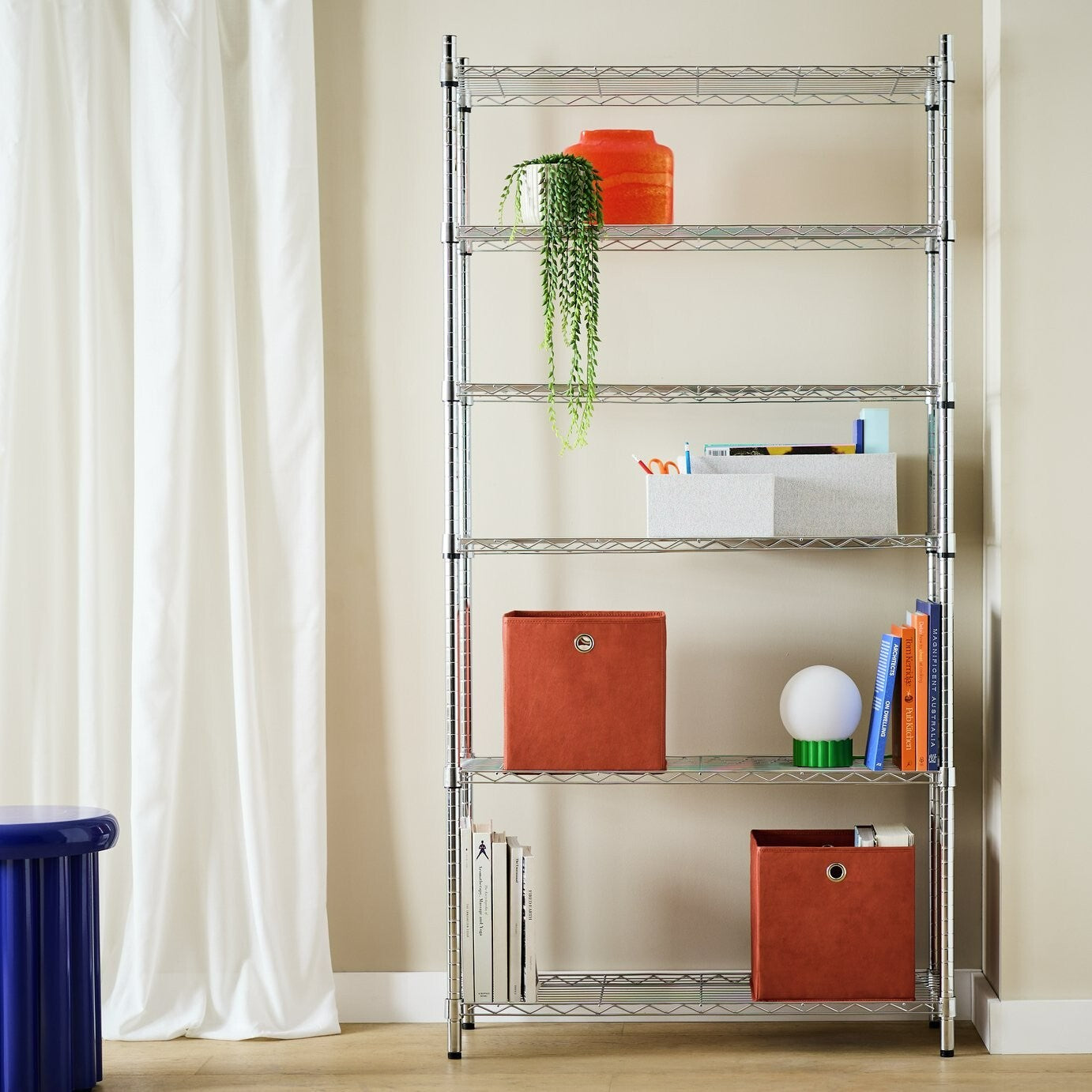 Home Metal 6 Tier Shelving Unit - Chrome