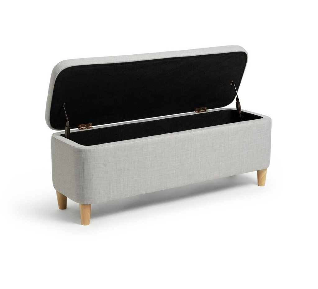 Habitat Aspen Fabric Storage Ottoman - Light Grey