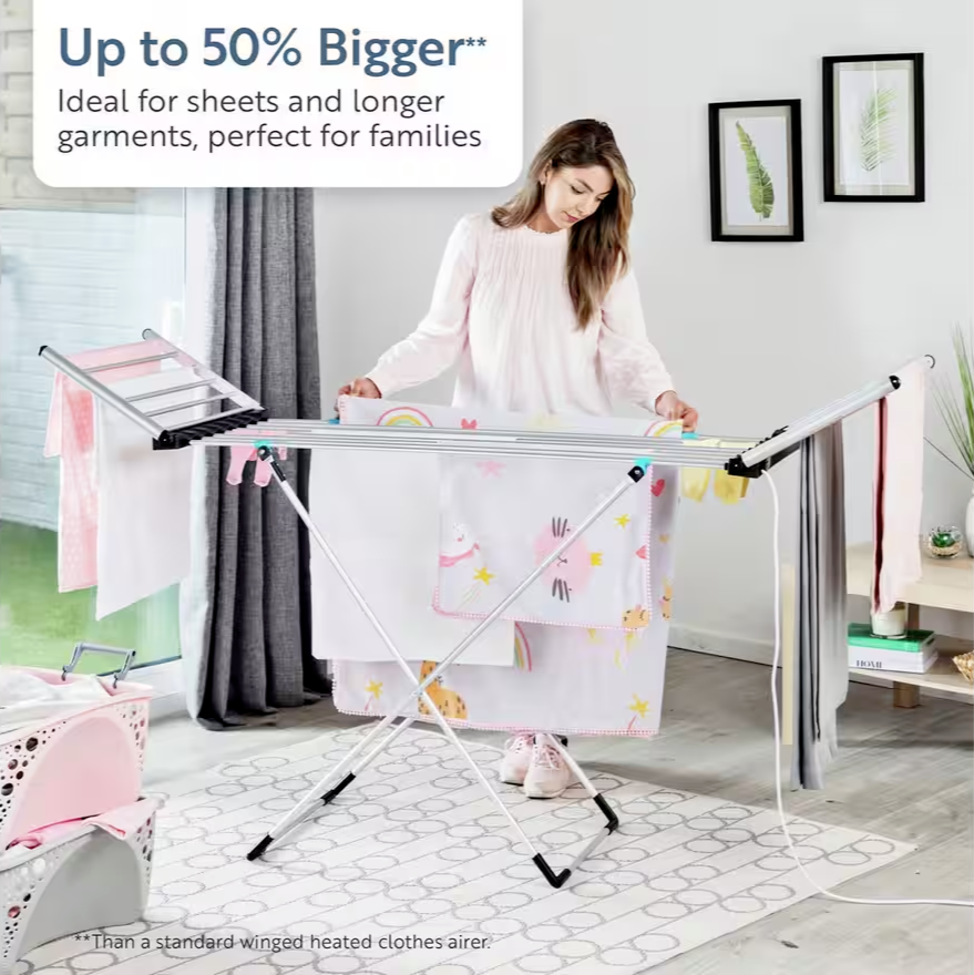 Minky Sure Dri XL Heated Clothes Horse Airer WITH COVER - Electric Clotheshorse