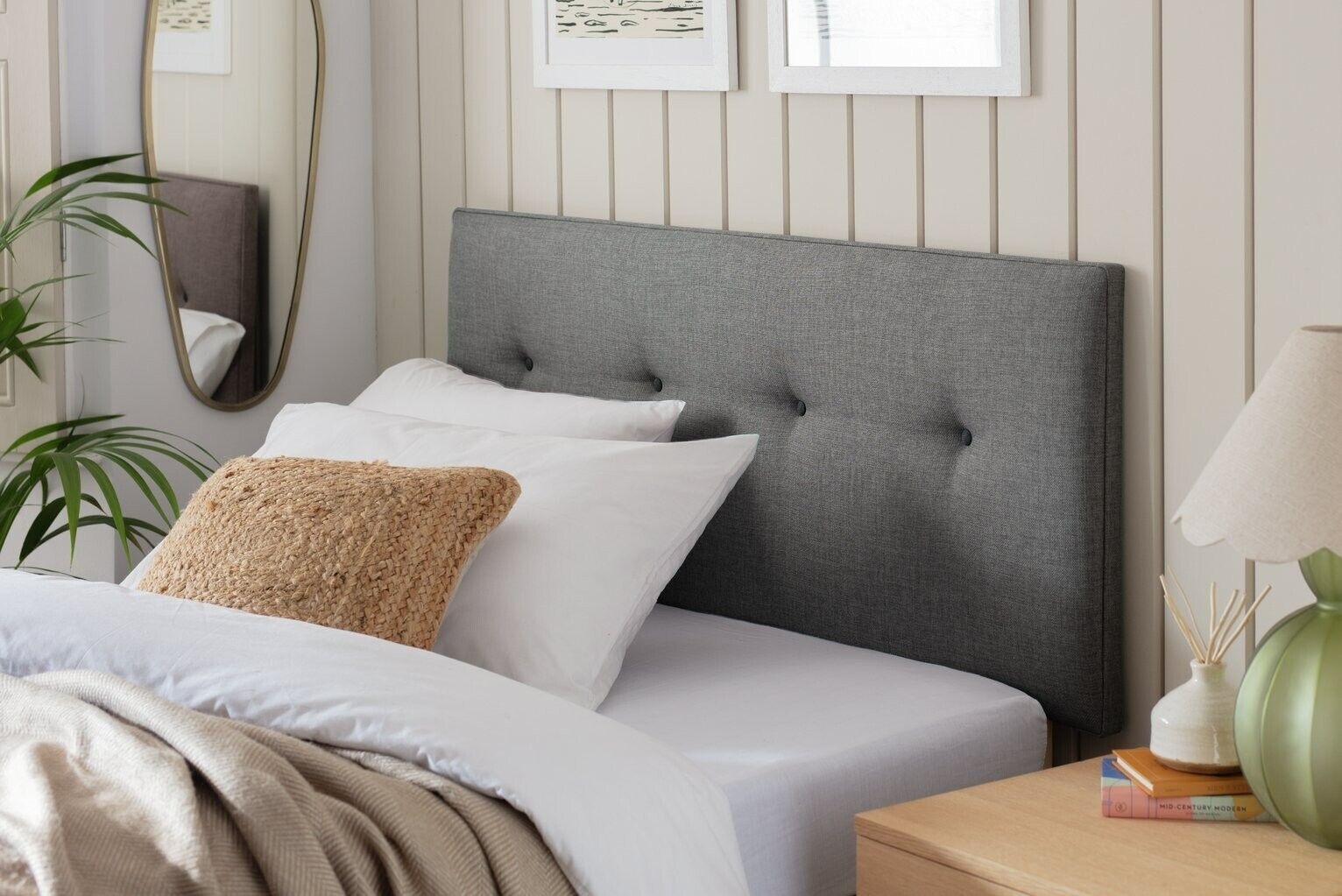 Dalham Grey Headboard - Small Double