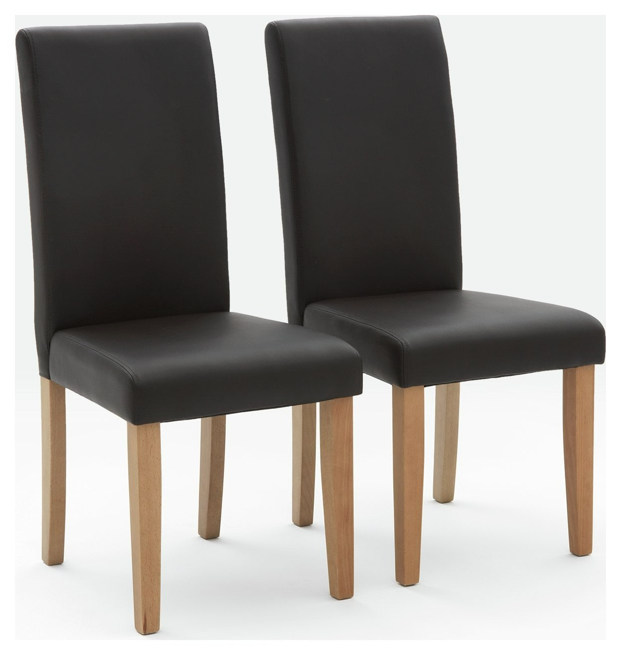 Home Pair of Midback Dining Chairs - Chocolate | midback dining chair set