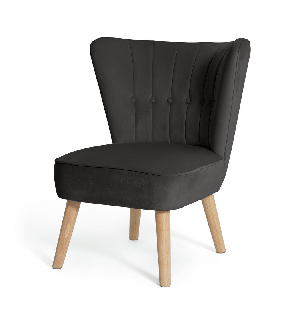 Habitat Alexis Velvet Cocktail Chair - Charcoal