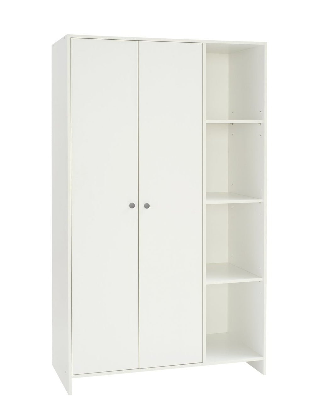 Home Seville 2 Door Open Shelf Wardrobe - White | Wardrobe with shelving