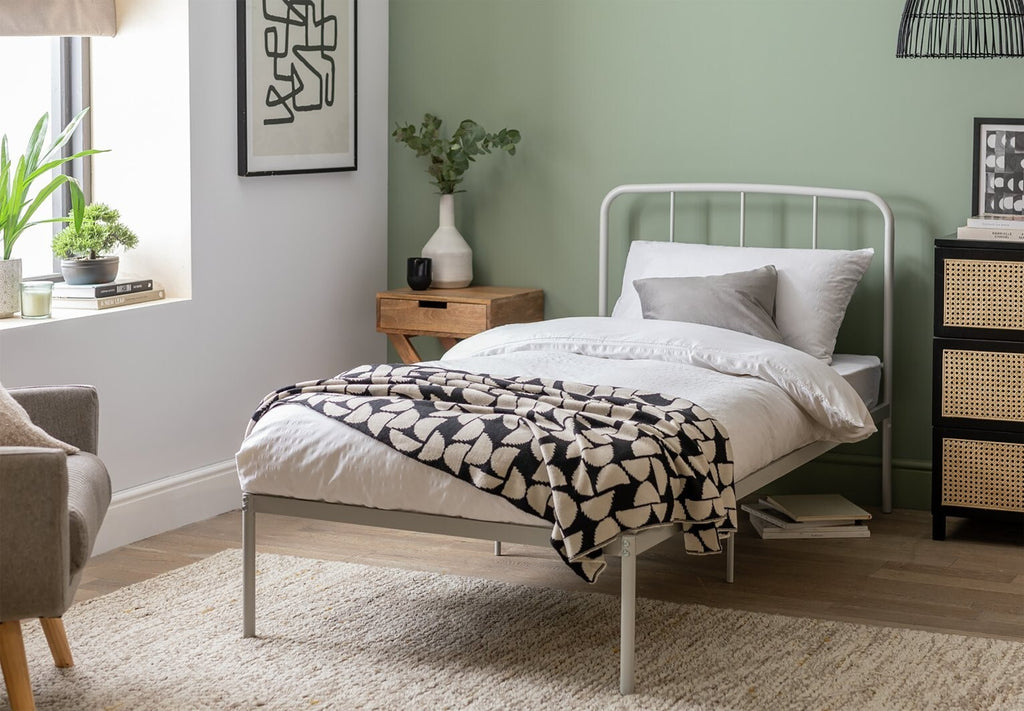 Freja Single Metal Bed Frame - Silver