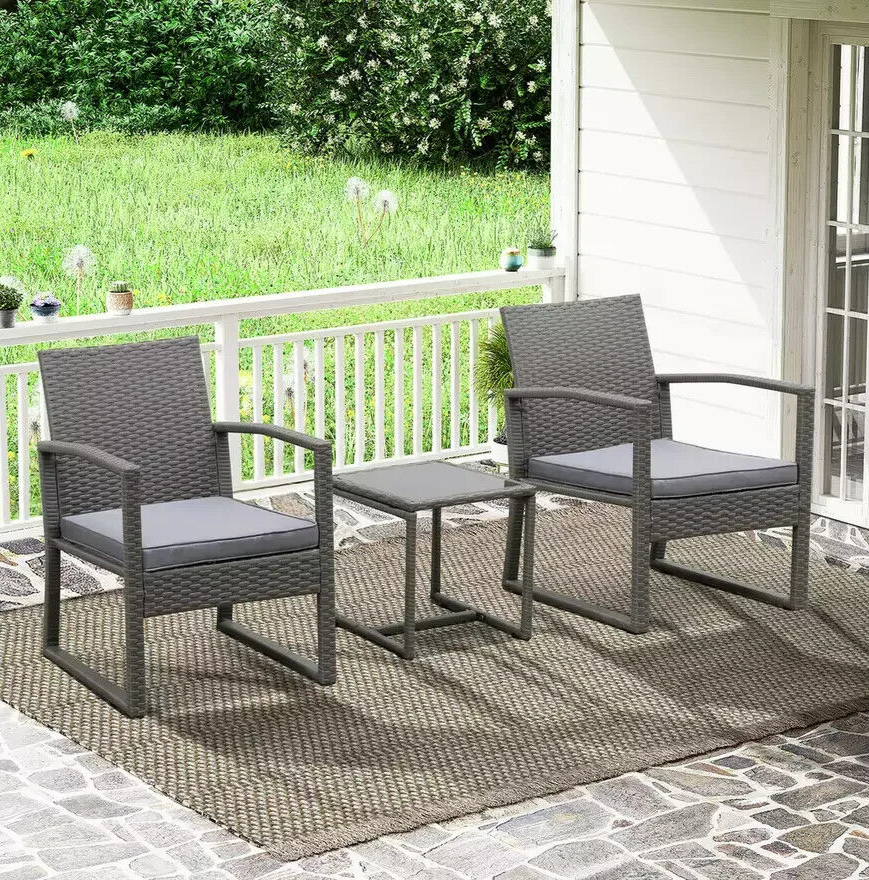 Cento 2 Seater Rattan Effect Garden Bistro Set