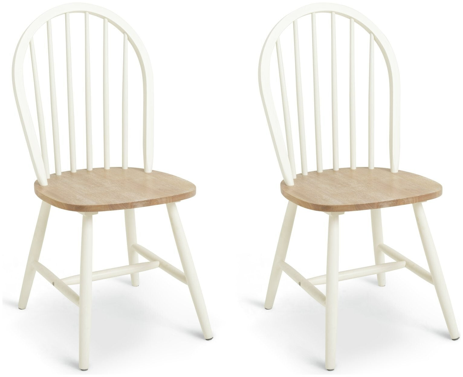 Burford Pair of Solid Wood Dining Chairs - White