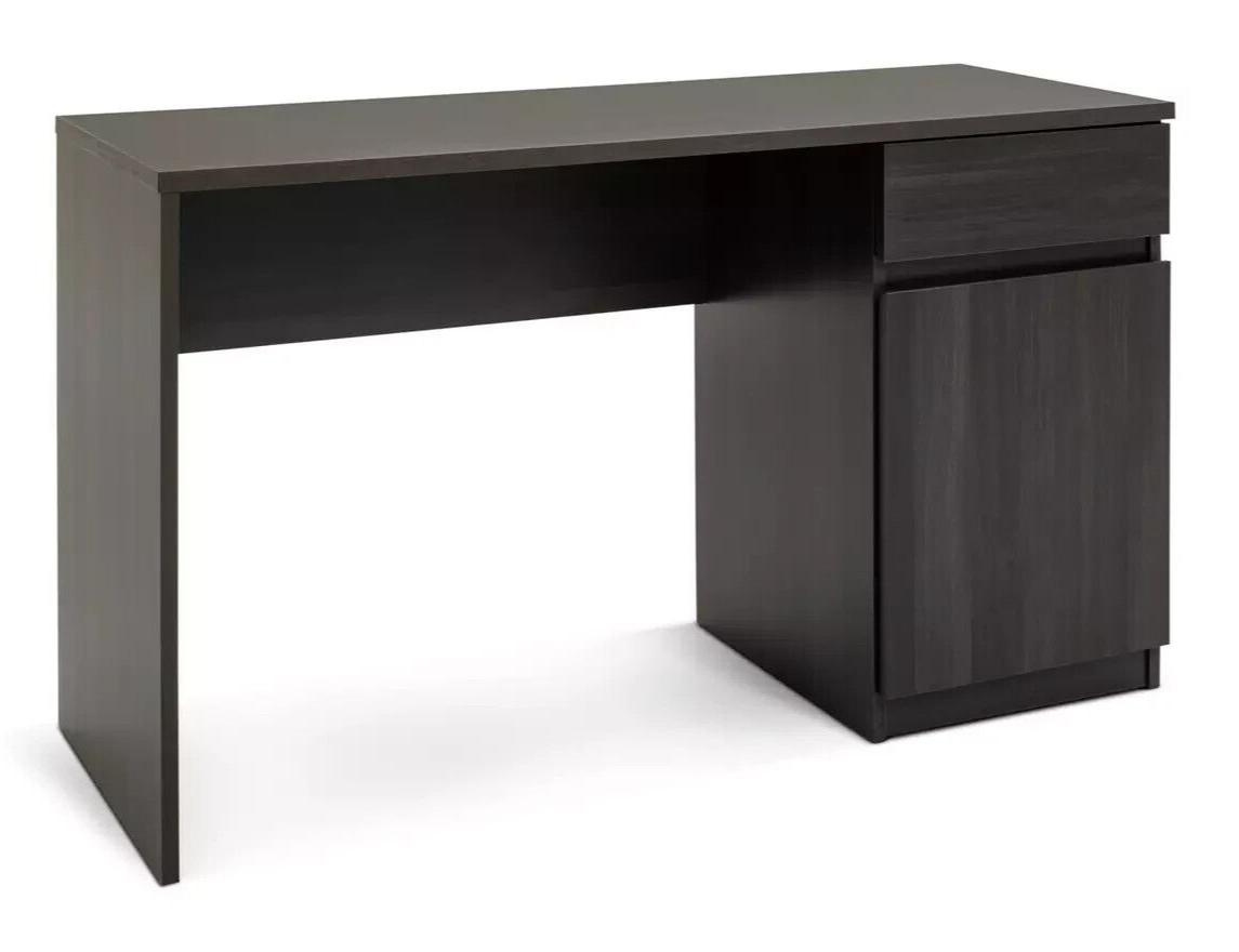 Habitat Jenson 1 Drawer Office Desk Black Brown | Home Office Desk Workstation